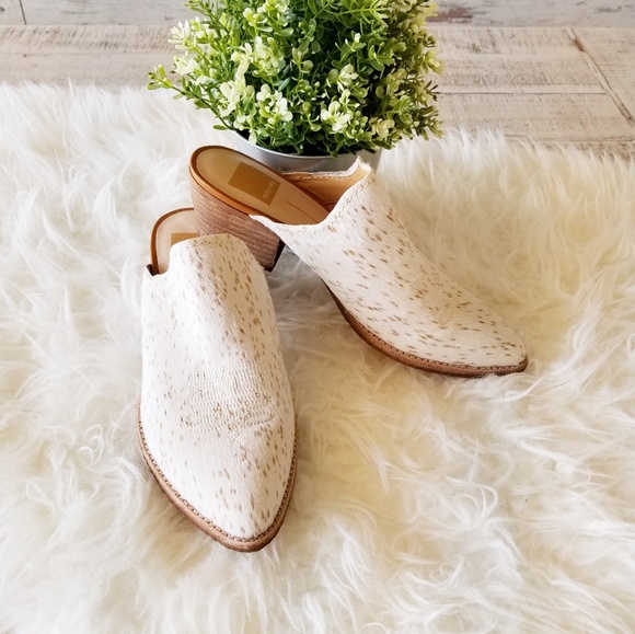 dolce vita calf hair mules